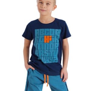 ⁦Alphabet Boy's Summer Cable T-shirt Shorts Team⁩ - الصورة ⁦1⁩