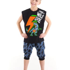 ⁦Thunder Dino Boy T-shirt&Harem Pants Set⁩ - الصورة ⁦1⁩